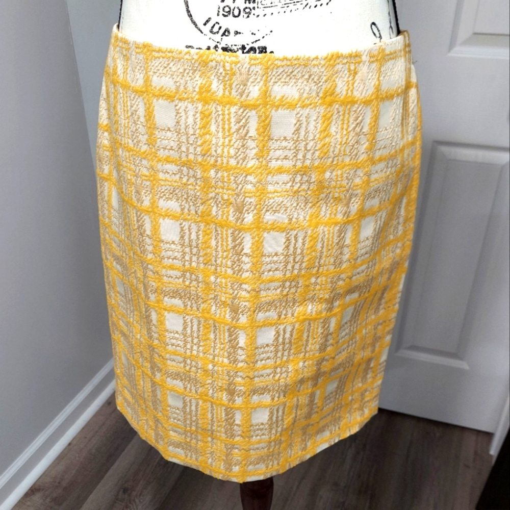 Talbots Petite Sz 10 - Yellow/White/Cream Skirt